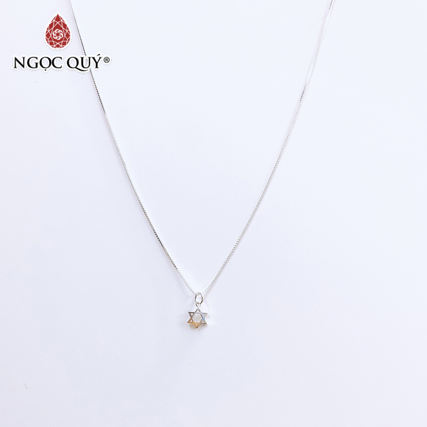 Dây chuyền bạc mặt sao 6 cánh - Ngọc Quý Gemstones