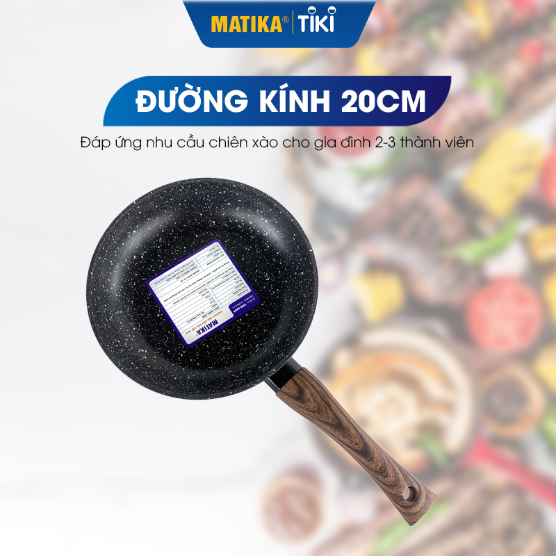 Chảo Chống Dính Vân Đá MATIKA MTK-SP1520 Đáy Từ Cao Cấp - Hàng Chính Hãng