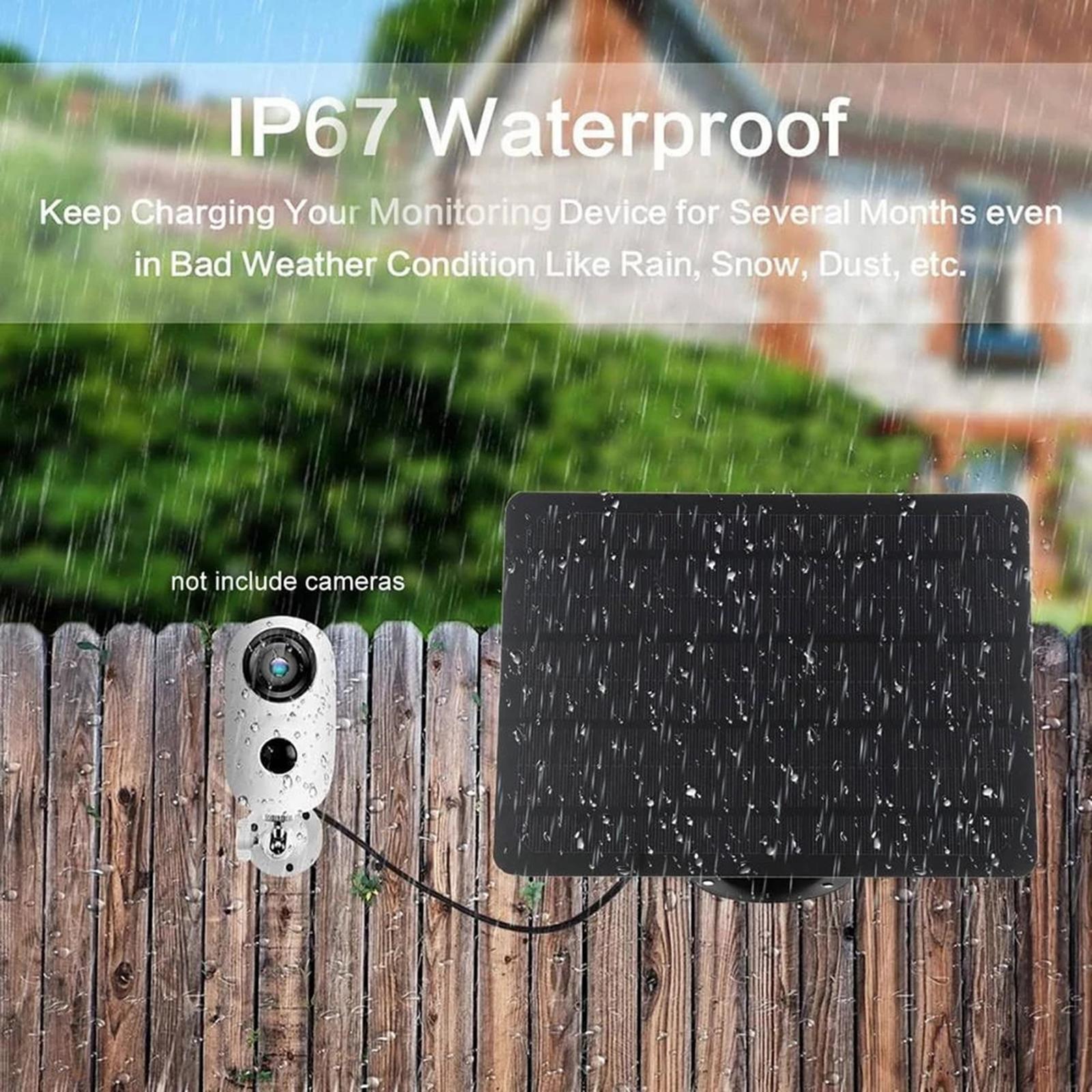 2x Solar Panel Charger - Weather Resistant, 9.8 Ft Power Cable, Adjustable Mount