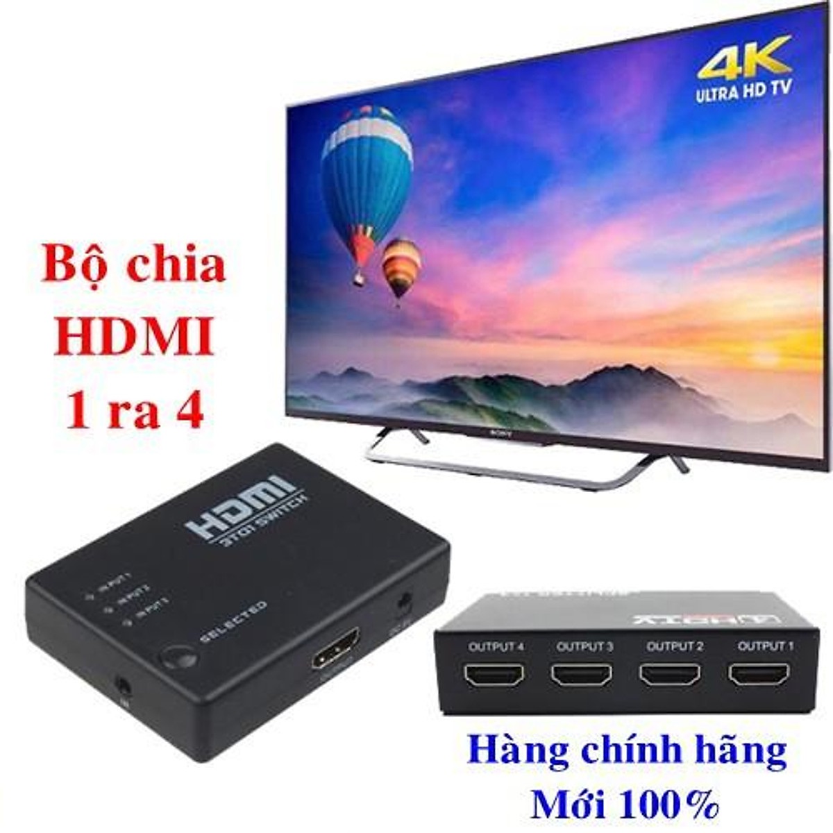 Bộ chia HDMI 1 ra 4 cổng HDMI - HDMI Splitter 1x4 cổng