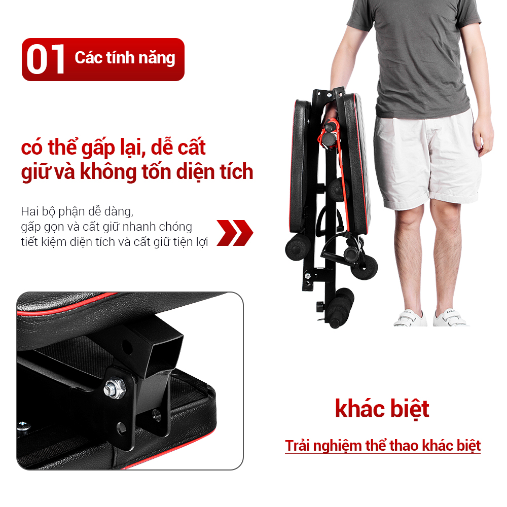 OneTwoFit Ghế tập có thể gập lại Ghế tập bụng đa chức năng Ghế tập bụng Thiết bị tập thể dục tại nhà Ghế tập bụng cong OT184