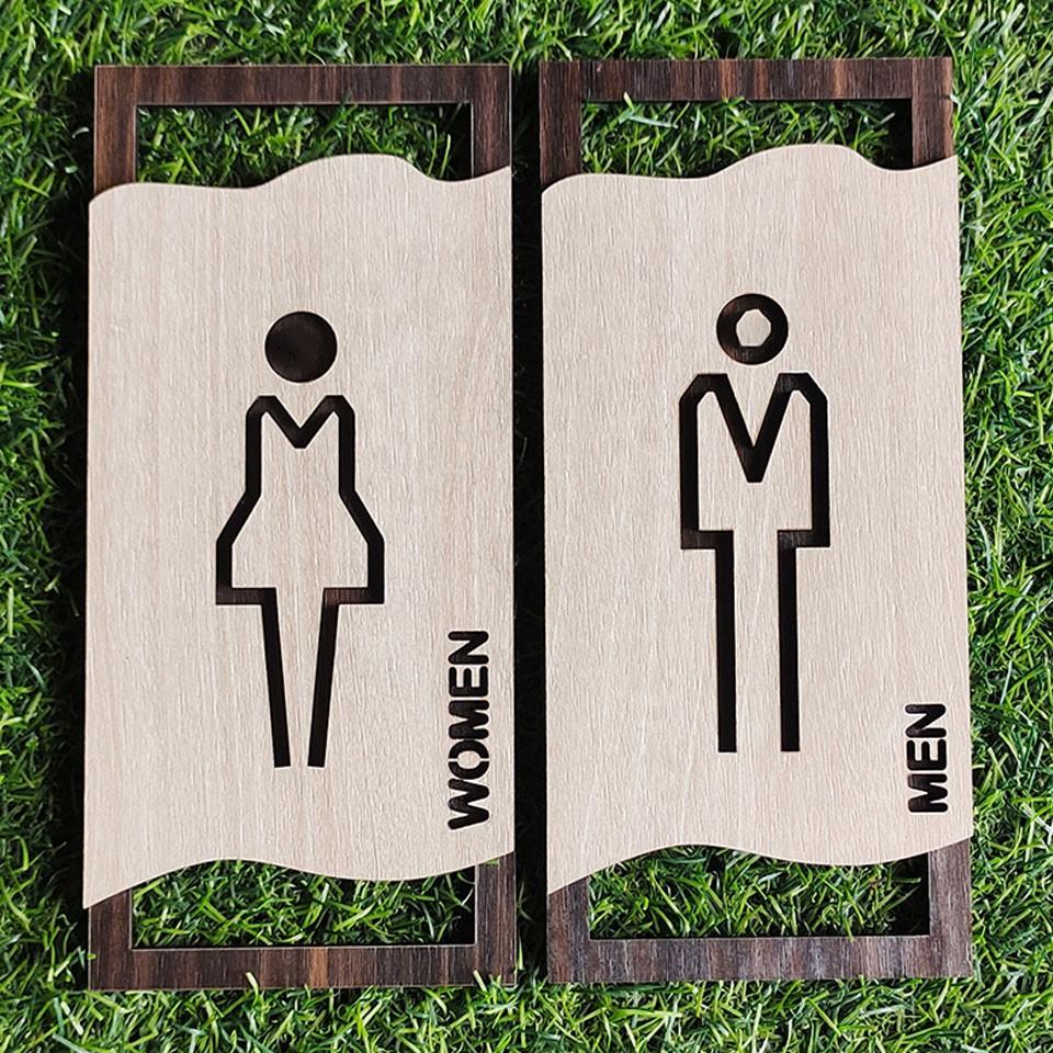 Bộ bảng toilet Man Women dán tường bằng keo 2 mặt