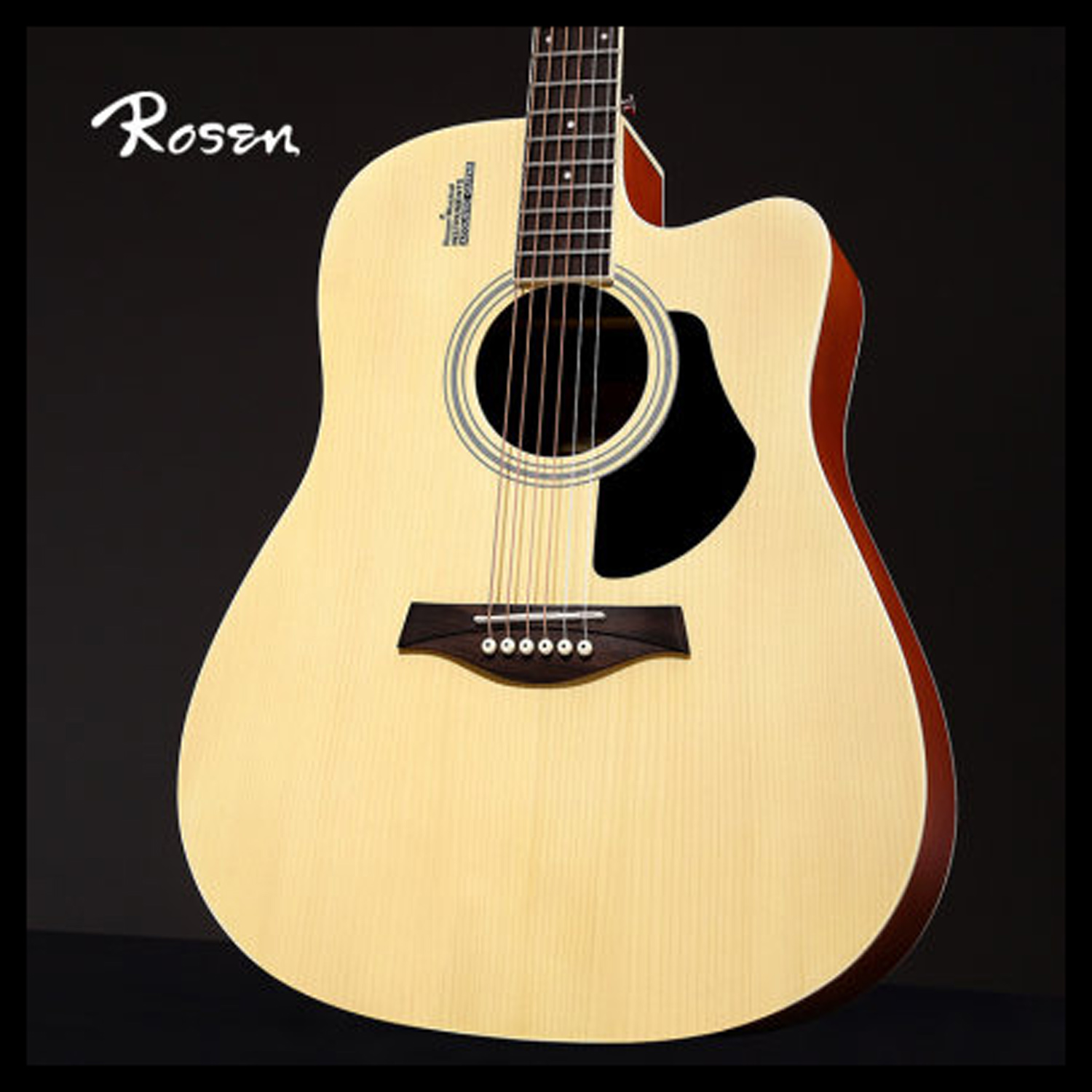 Đàn Guitar Acoustic Rosen G12 Màu Gỗ Dáng D (Size 41) G12NA - Phân phối Chính Hãng - Kèm móng gảy DreamMaker