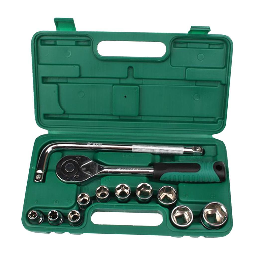 Socket Wrench Set 13pcs 1/2Inch Drive Ratchet Wrench Spanner for Repairing