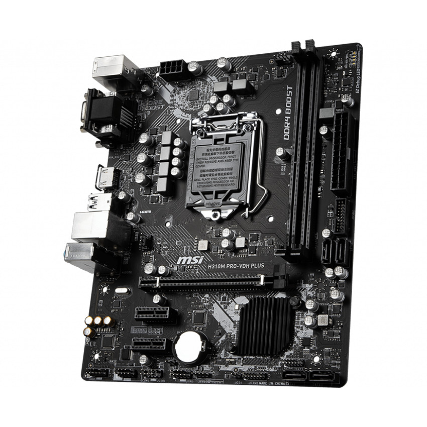 Bo Mạch Chủ Mainboard MSI H310M PRO-VDH PLUS (Intel H310, Socket 1151, m-ATX, 2 khe RAM DDR4)-Hàng Chính Hãng