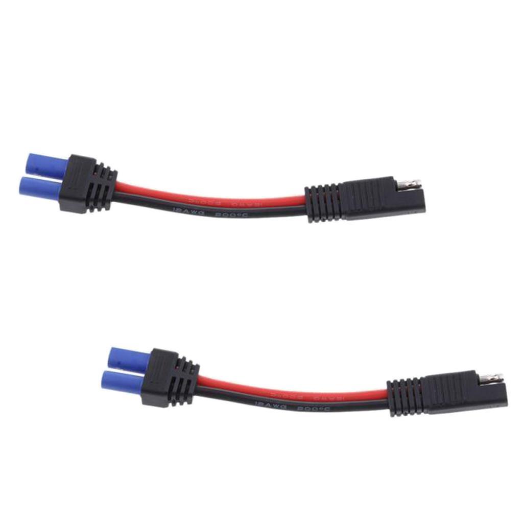 2Pieces 1-48V SAE to EC5 Female Power Adapter Cable for Car Solar Battery