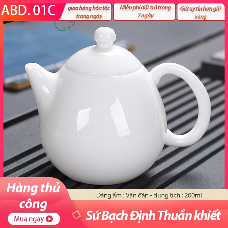 SIÊU KHUYẾN MÃI Ấm Trà Sứ Bạch Định Thấu Quang - ABD.01