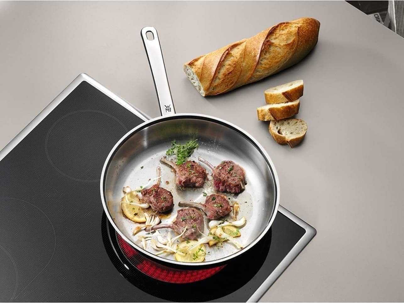 Chảo Thép Inox Lòng Trơn WMF FLANNE FRYING PAN 24cm, Chất Liệu Thép Không Gỉ, Đáy Chảo 3 Lớp Kim Loại, Phù Hợp Mọi Loại Bếp, Nhập Khẩu Đức, Hàng Chính Hãng