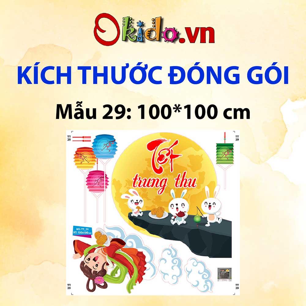DECAL TRANG TRÍ TẾT TRUNG THU 2021 BÉ VÀ LÂN VUI DƯỚI TRĂNG RẰM