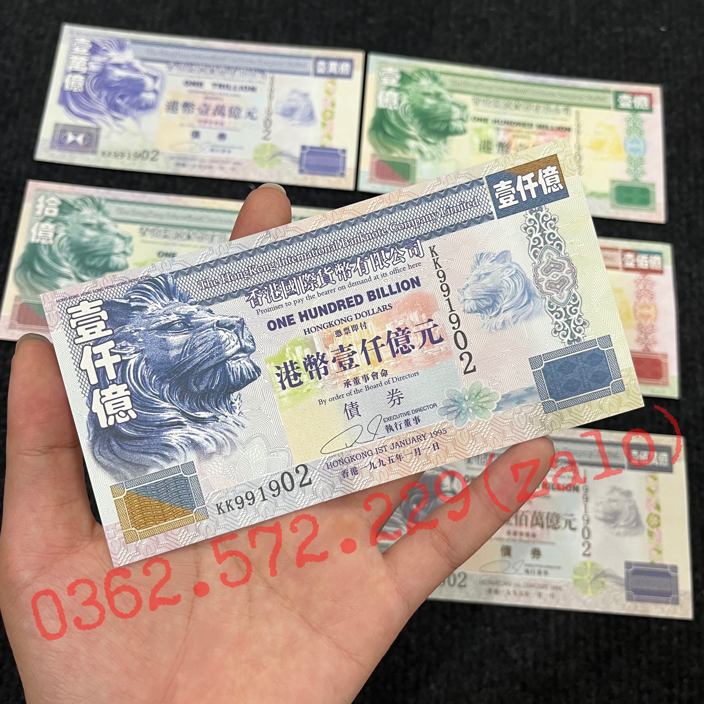 Bộ 6 tờ tiền Hong Kong kỷ niệm mệnh giá khủng sưu tầm độc đáo bảo an đẹp mắt