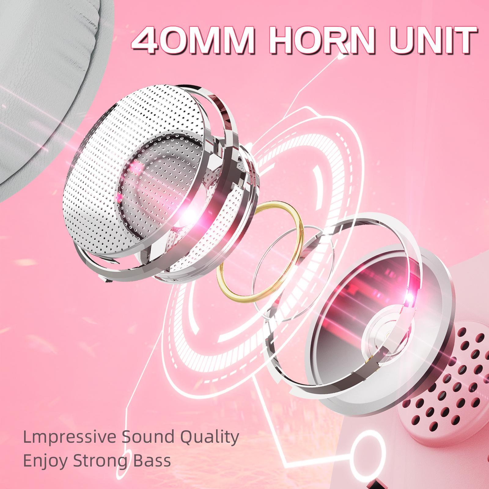 Gaming Headset Stereo with Pink  Headphones Headphone for Smartphones