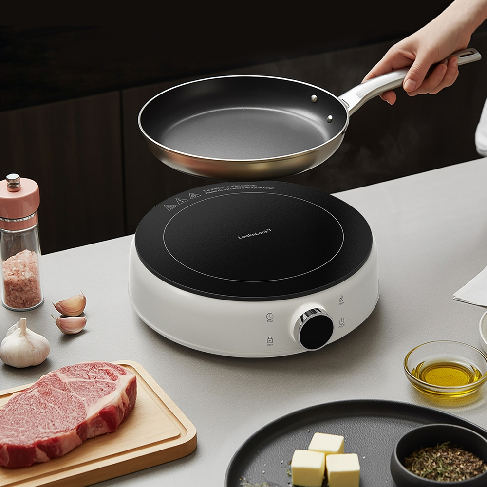 Bếp Điện Từ Mini LocknLock Mini Induction Cooker EJI126IVY 1500W, Hàng Chính Hãng - JoyMall (dùng cho nồi chảo có đường kính từ 17cm đến 20cm)