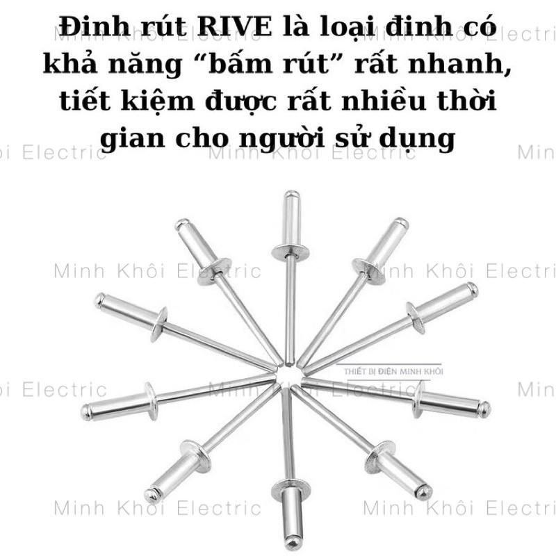 Đinh Rút Nhôm Rive Phú Thành túi 100c, đinh tán rivet rút nhôm, ri vê tán, rivets