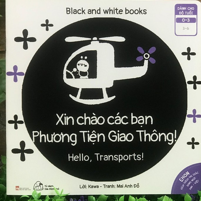 Combo 6 cuốn sách Ehon Song Ngữ Kích Thích Thị Giác Cho Bé 0-3 tuổi Black and White books 