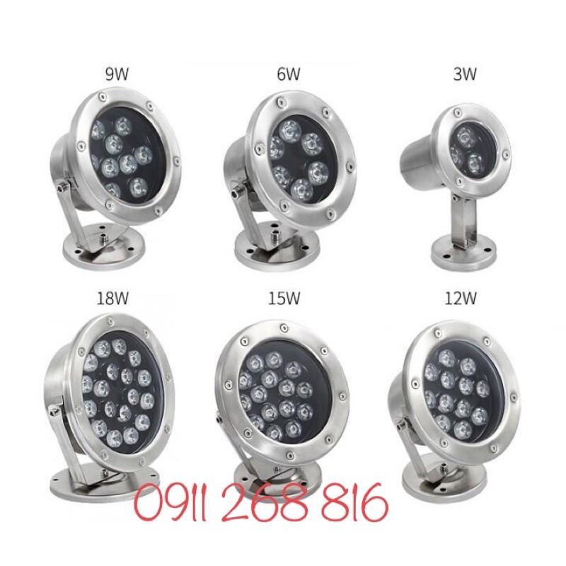 Đèn LED âm nước dạng đế ánh sáng trắng IP 68 chiếu sáng sân vườn hồ coi