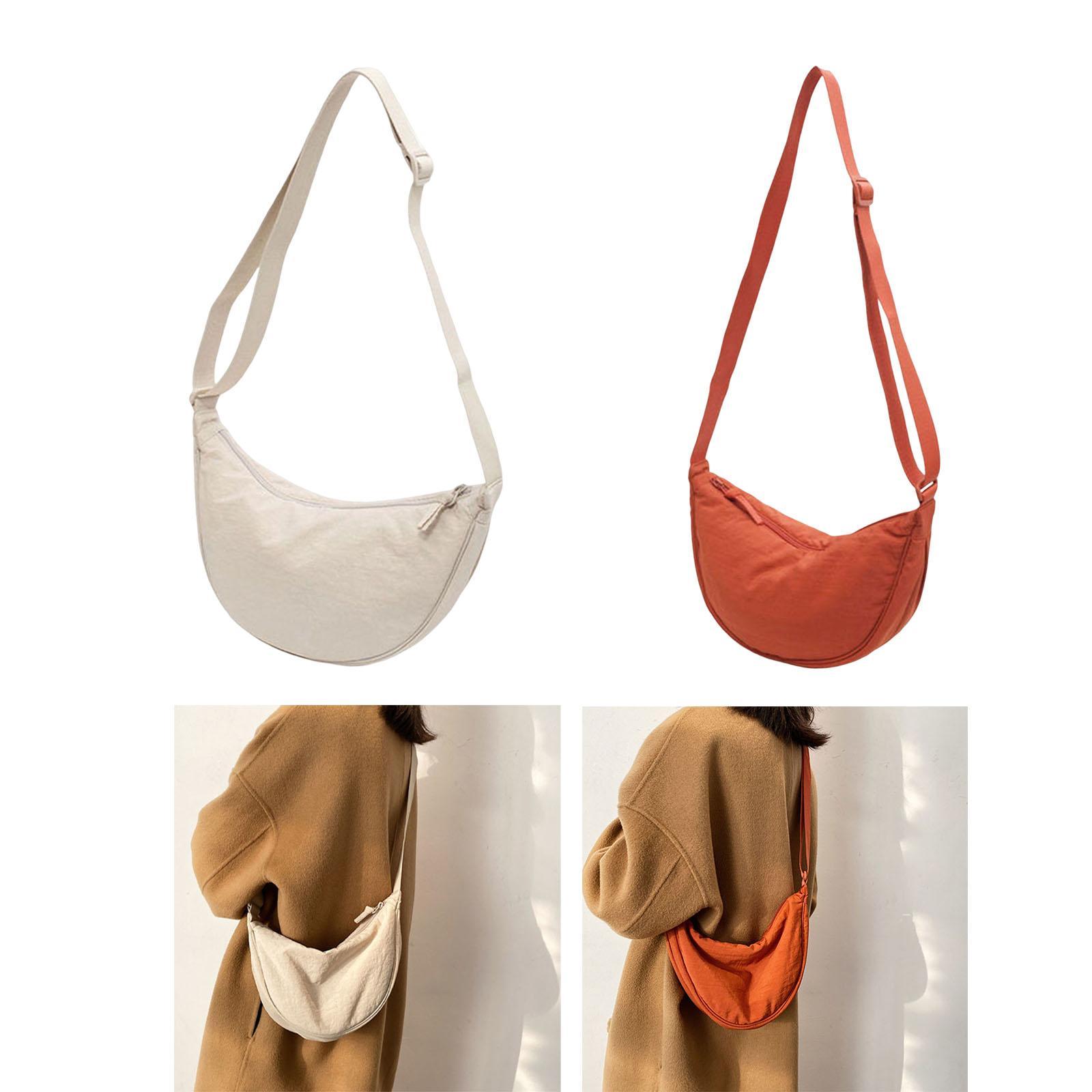 2x Casual Dumpling Bun, Pouch Lady Beach Travel Bag, Shopping Bag, Girls Nylon Shoulder Bag