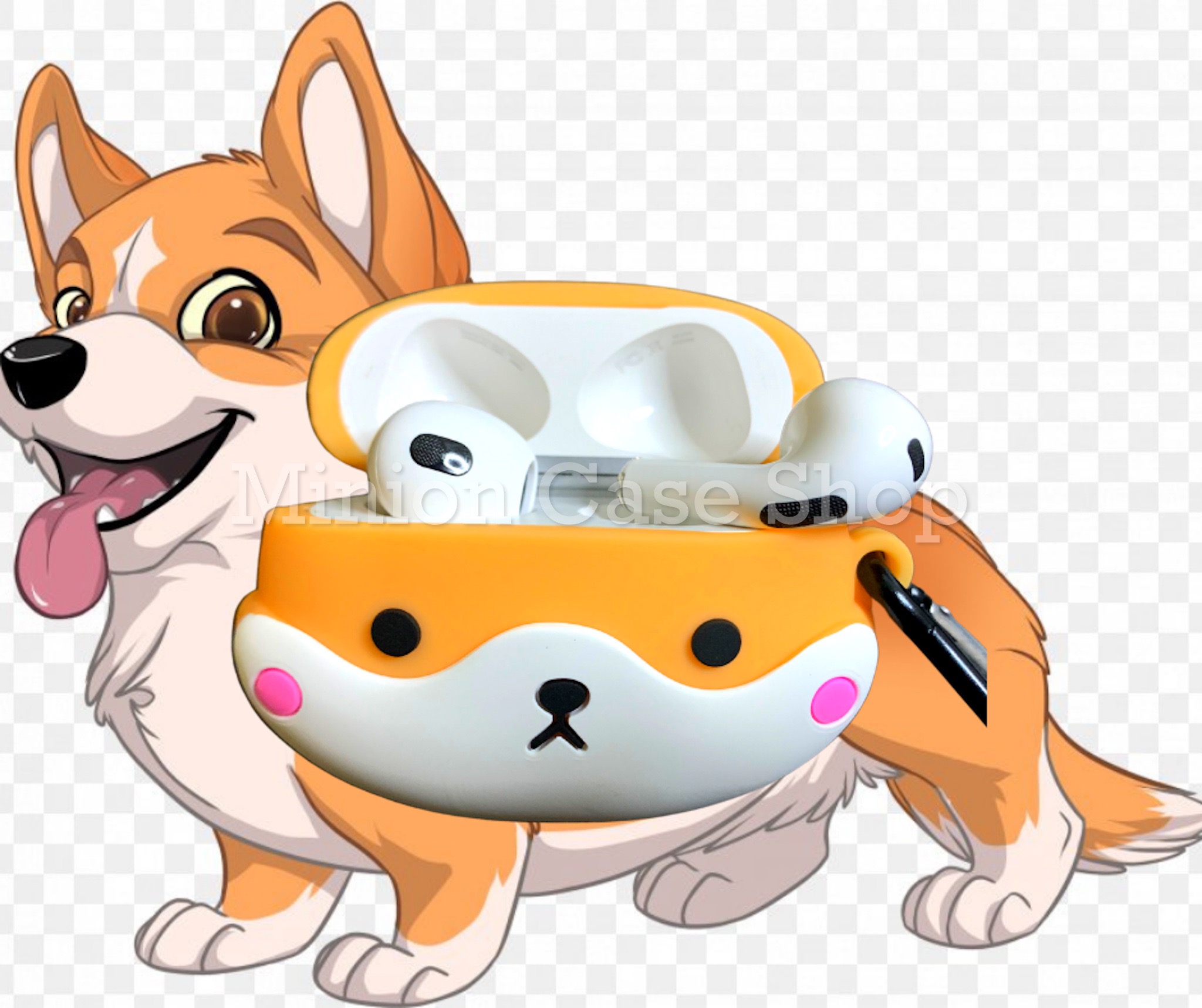Bao Case Ốp dành cho Airpod 3 chó corgi kute silicon 3d cao cấp
