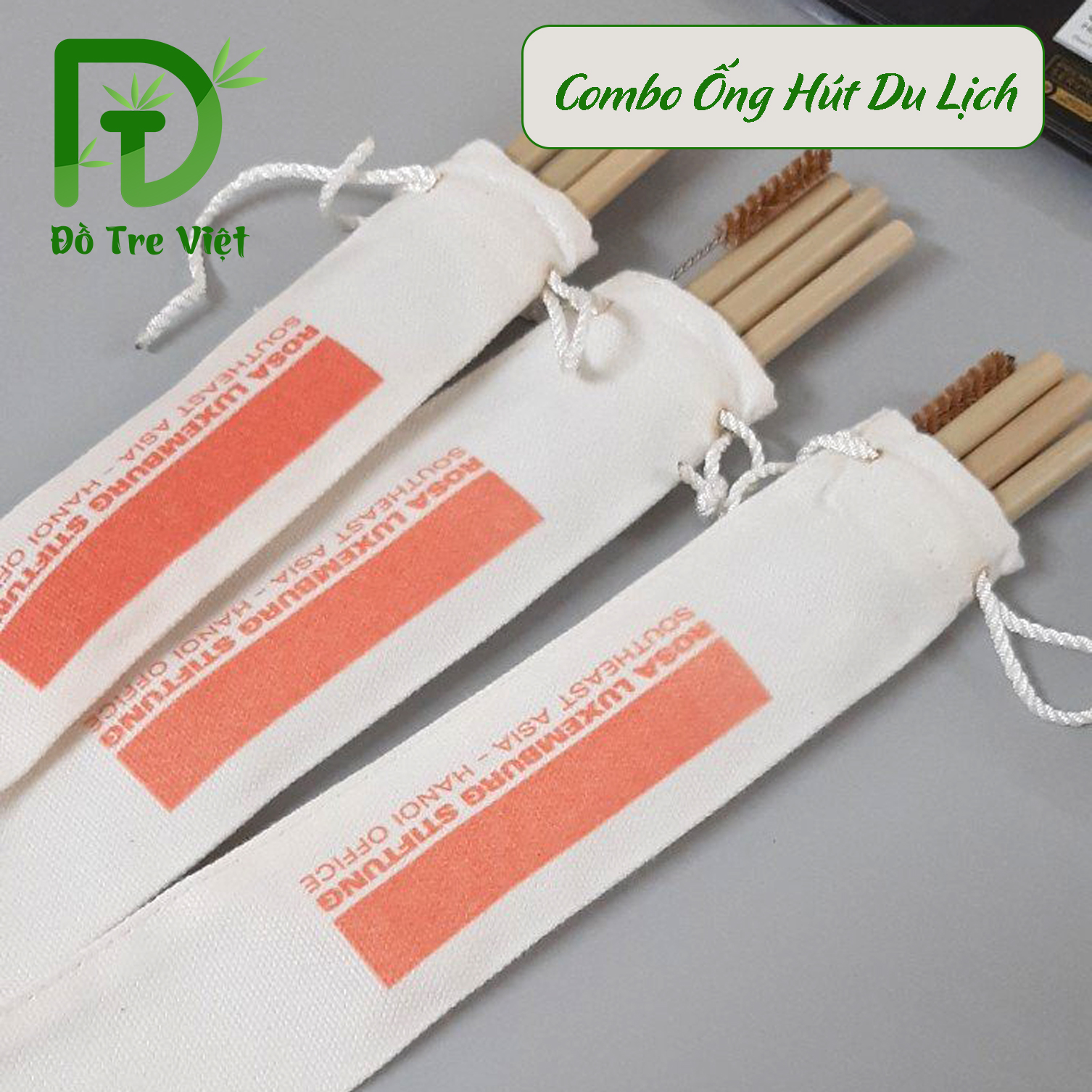 Combo ống hút tre tiện lợi