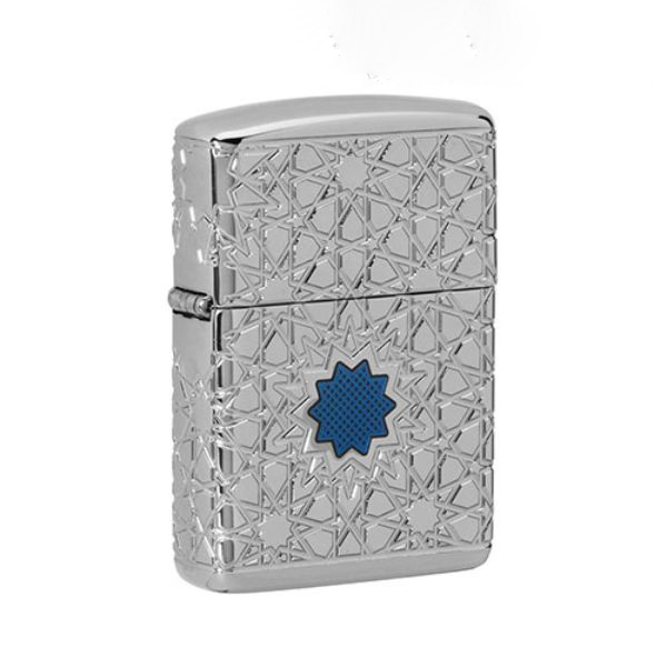 Bật Lửa Zippo 49076 – Zippo Star Pattern Armor High Polish Chrome