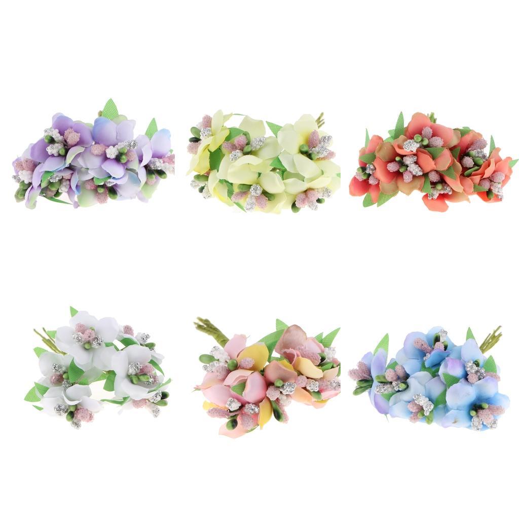 Artificial 72-Head Peach Blossom Silk Flower Bouquet Plant Home Decor