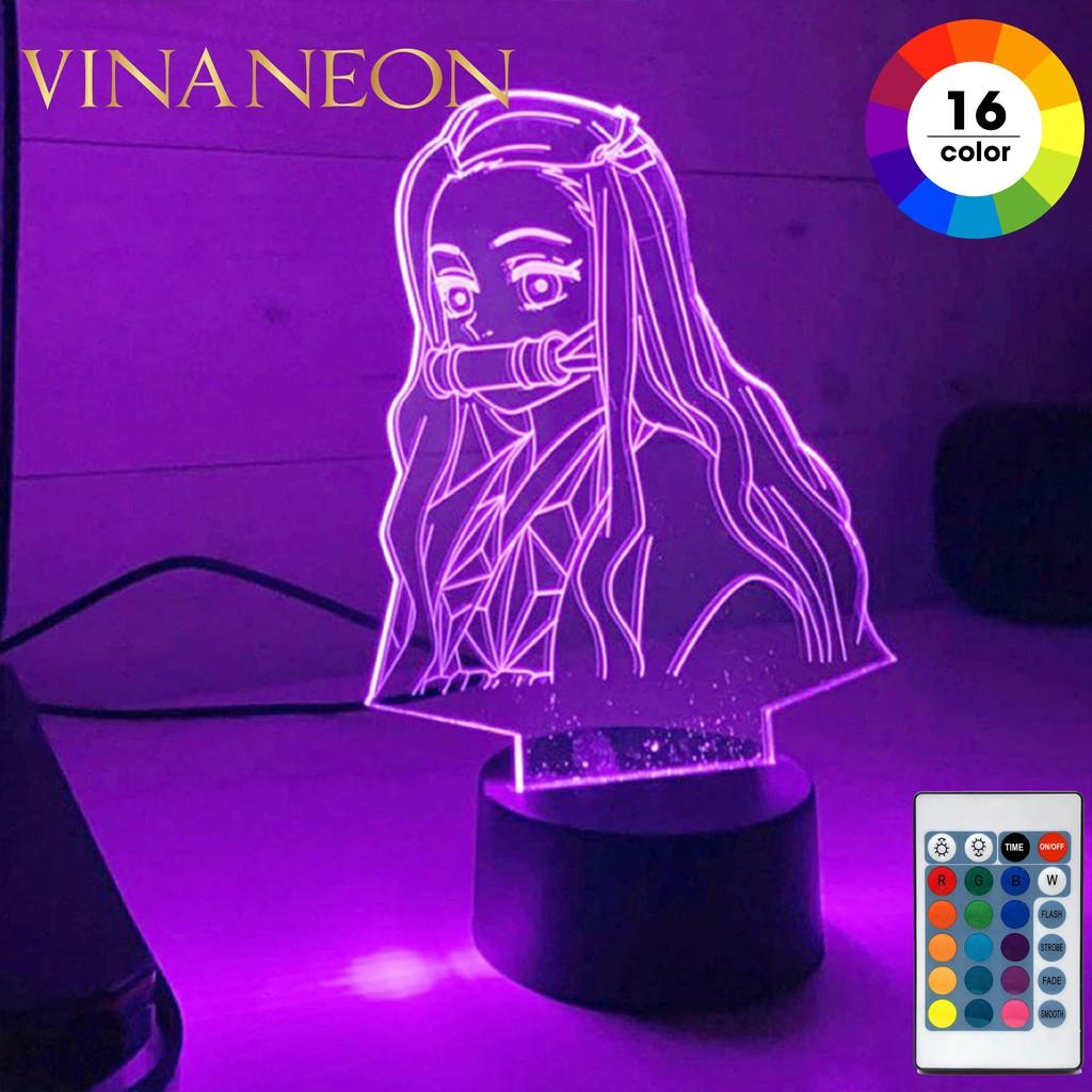 Đèn Neon Trang Trí️ Đèn Trang Trí Bàn Làm Việc Nhân Vật NEZUKO Đèn Led Trang Trí 3D Anime