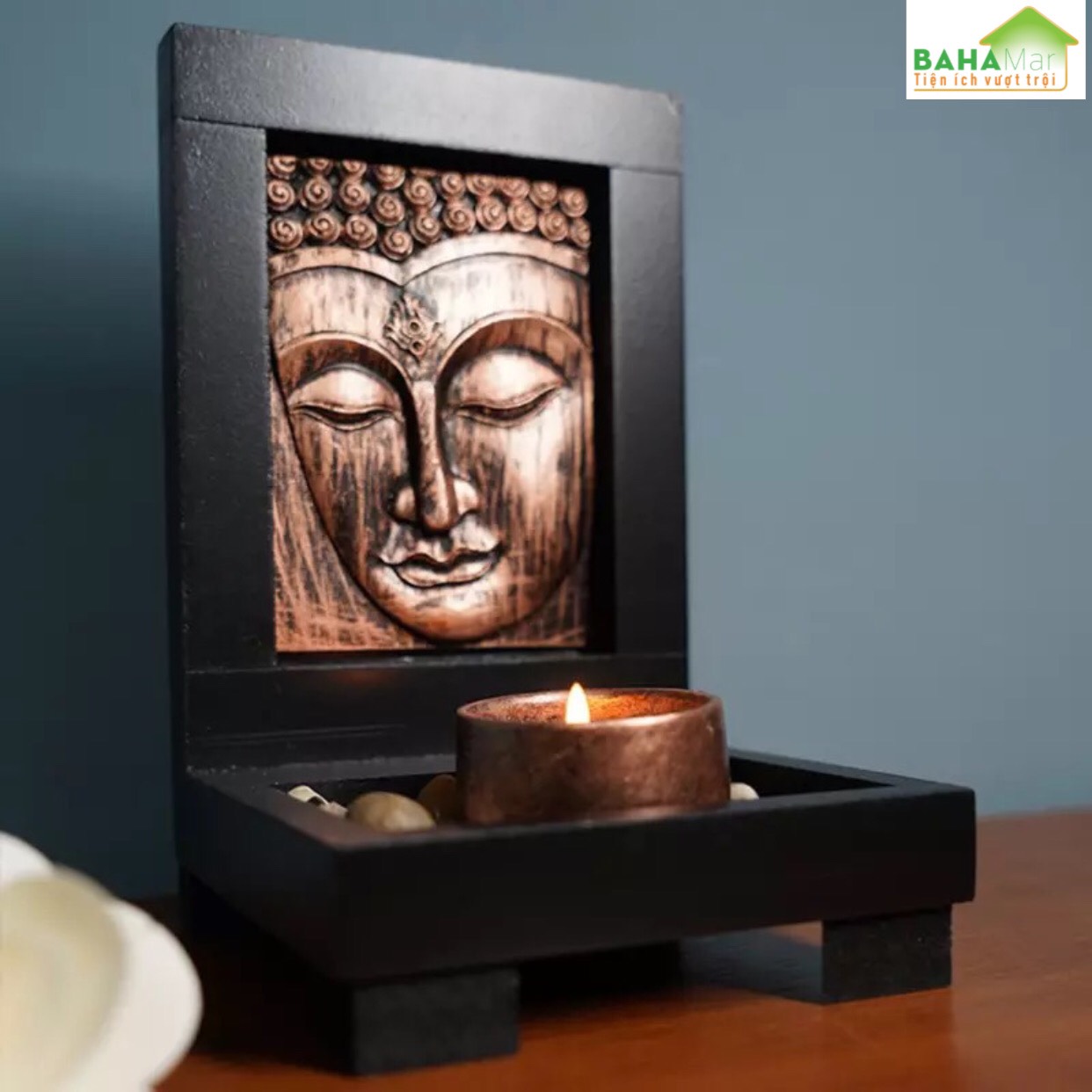DECOR TRANG TRÍ HÌNH MẶT PHẬT ĐỐT NẾN PHONG CÁCH THIỀN "BAHAMAR" Mang lại một không gian Thiền thanh thoát trang trí vào không gian và tạo ra một yên tĩnh,