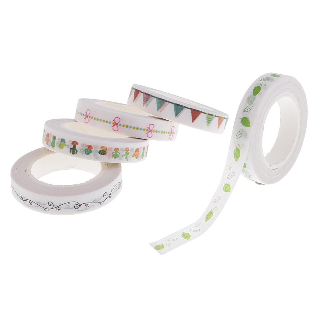 5 Pcs Decorative Paper Tape Sticker Self Adhesive Tape Hand Tear Paper Masking Tape Diy Handmade Craft