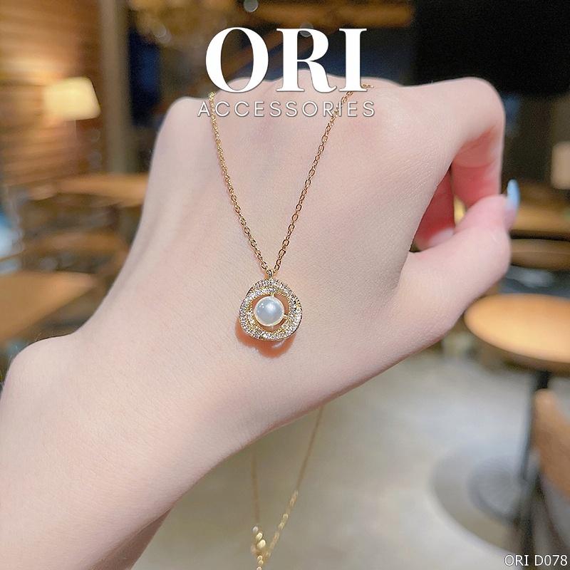 Dây chuyền nữ ngọc trai nhân tạo Circles thời trang ORI ACCESSORIES D078