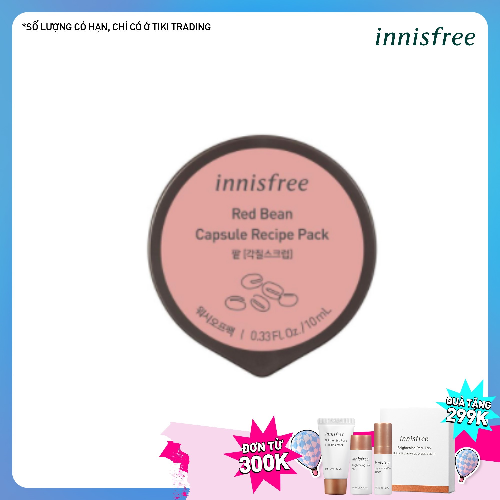 Mặt Nạ Rửa Dạng Hủ Từ Đậu Đỏ Innisfree Capsule Recipe Pack Redbean (10ml) - 131171938