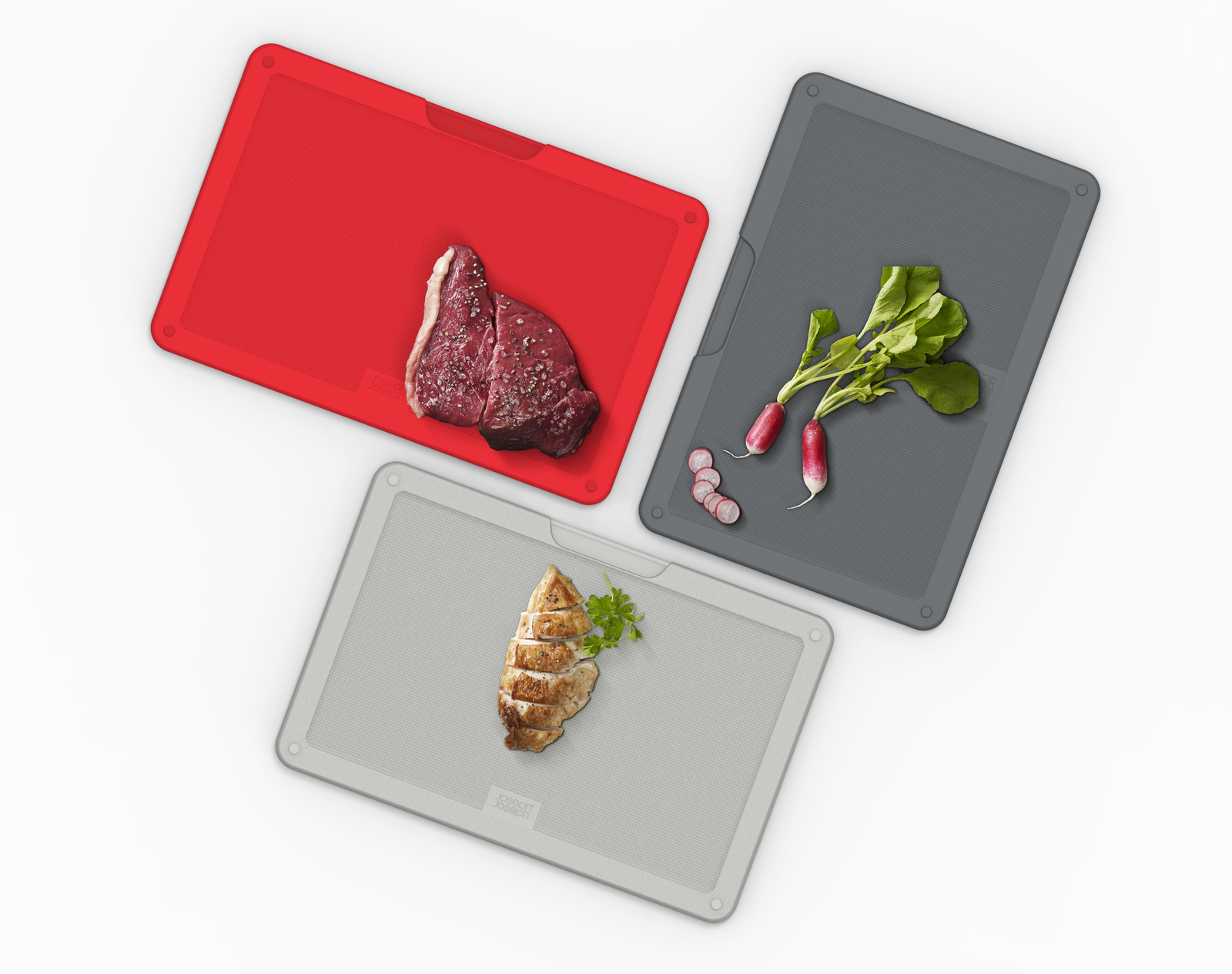 Joseph Joseph - Bộ thớt cao cấp DUO 3-piece Chopping Board Set Grey 001730