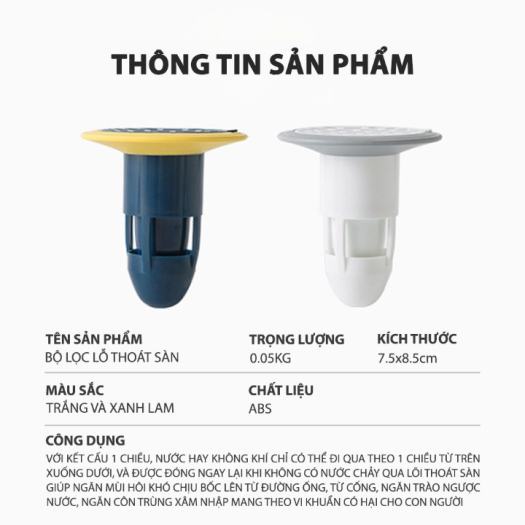 Bộ Nắp Ga Thoát Sàn Ngăn Mùi Hôi Cống Cao Cấp - Phễu thoát sàn chống hôi, Chặn côn trùng lỗ thoát nước