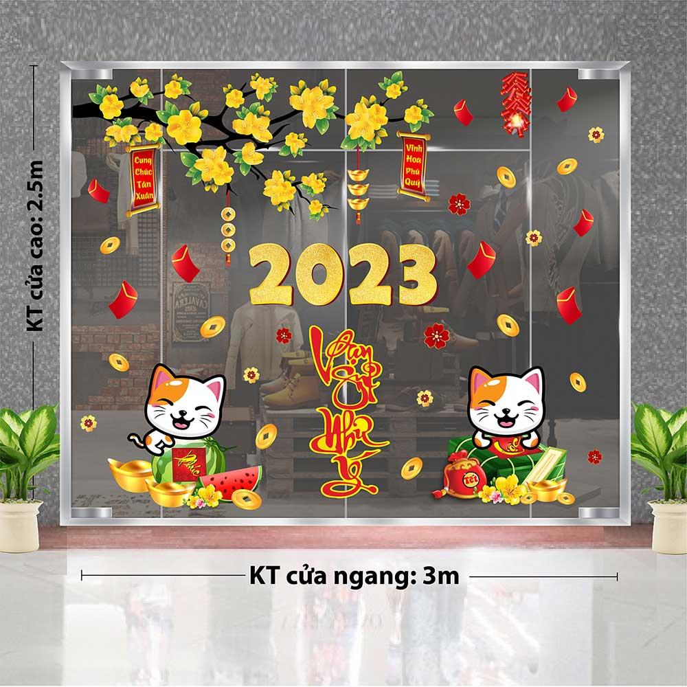 DECAL TRANG TRÍ TẾT 2023 COMBO SỐ 46