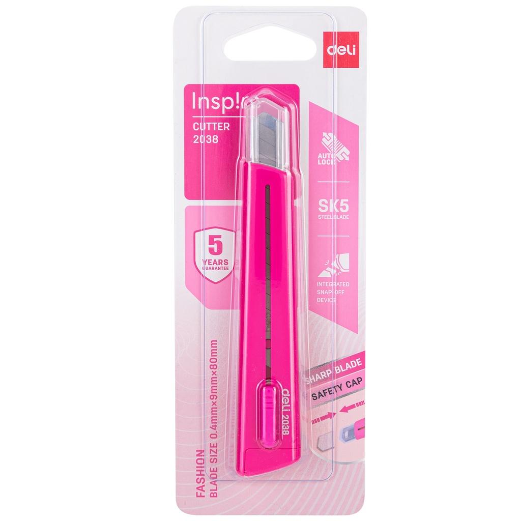 Dao Rọc Giấy 13 Lưỡi Tách Rời Có Nắp Đậy Deli - Thiết Kế Nhỏ Gọn - Phù Hợp Học Sinh Văn Phòng - E2038
