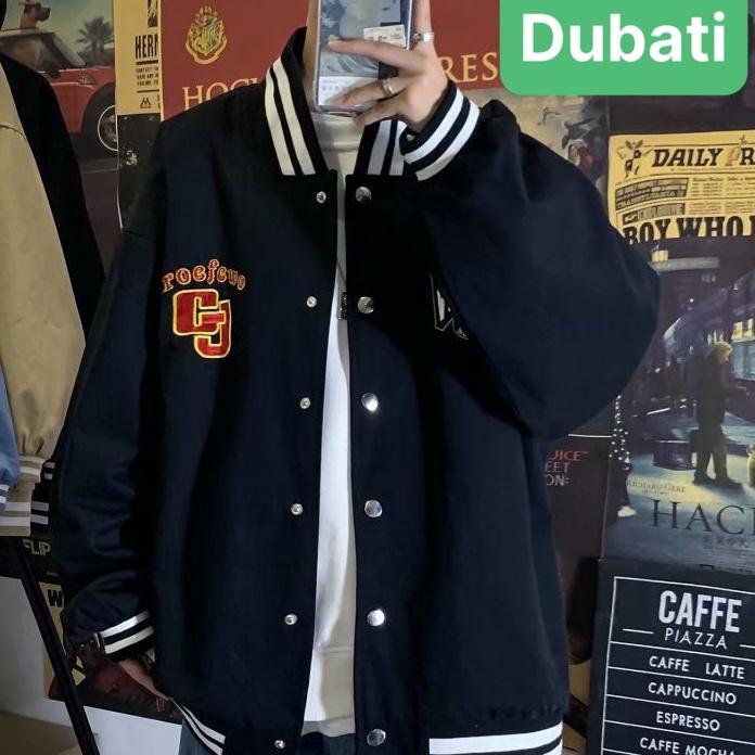 ÁO KHOÁC BOMBER NAM NỮ VẢI MERO LOGO THÊU PHONG CÁCH HÀN QUỐC- DUBATI FASHION