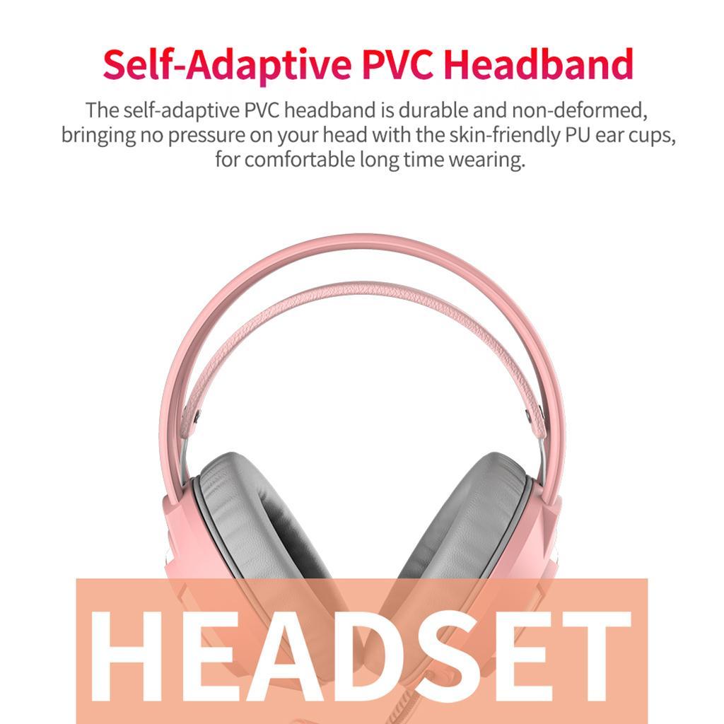 Stereo Gaming Noise-cancelling Wired Headset Pink