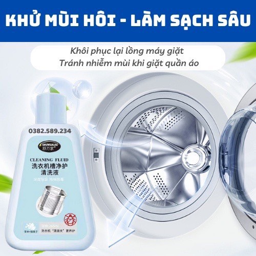 Nước tẩy lồng máy giặt, vệ sinh máy giặt dùng cho máy giặt cửa trên và cửa dưới