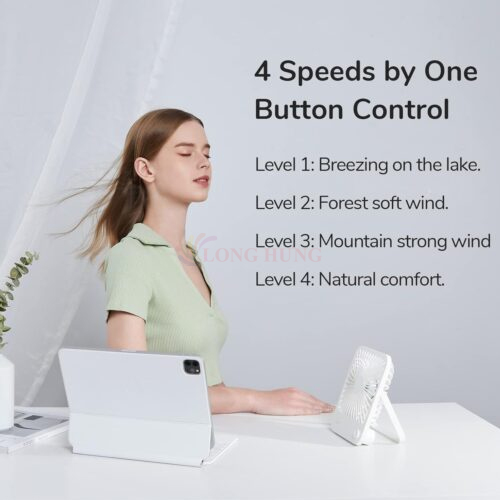 Quạt mini tích điện để bàn Jisulife Table Fan Life1 4500mAh - Hàng chính hãng