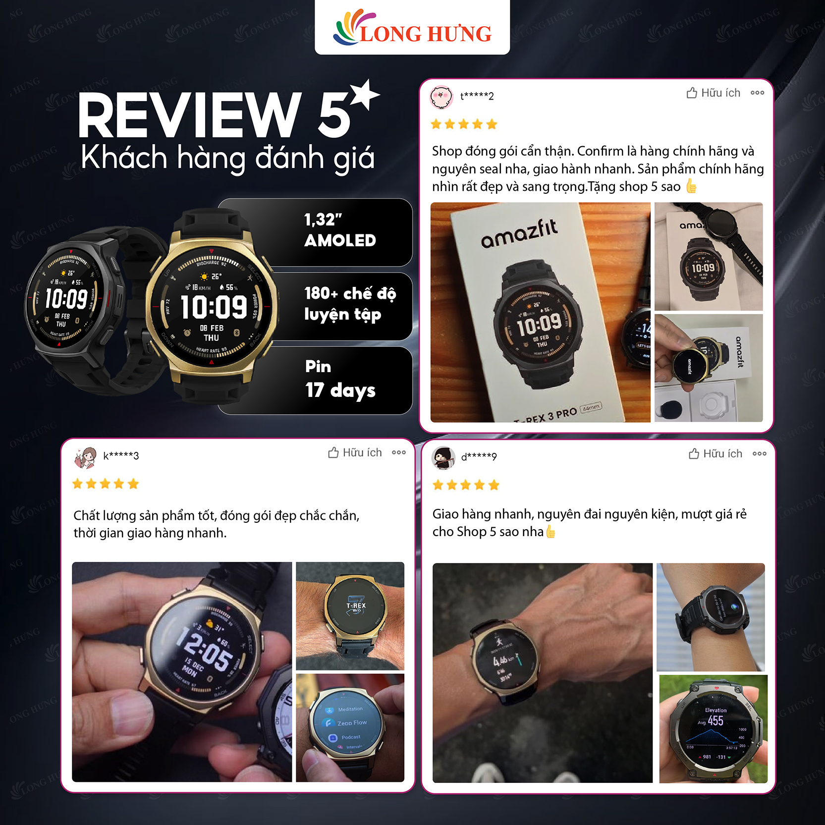 Đồng hồ thông minh Amazfit T-Rex 3 Pro 44mm A2549 - Hàng chính hãng