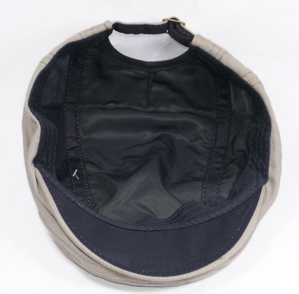 Nón beret nam thiết kế mỏ vịt dành cho người trung nhiên, không thêu họa tiết, dễ dàng tăng giảm size như ý - Kaki