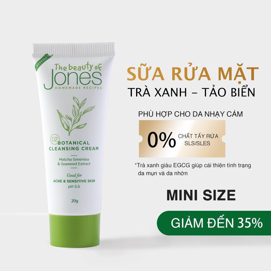 Sample Sữa rửa mặt da mụn nhạy cảm từ trà xanh tảo biển The Beauty of Jones