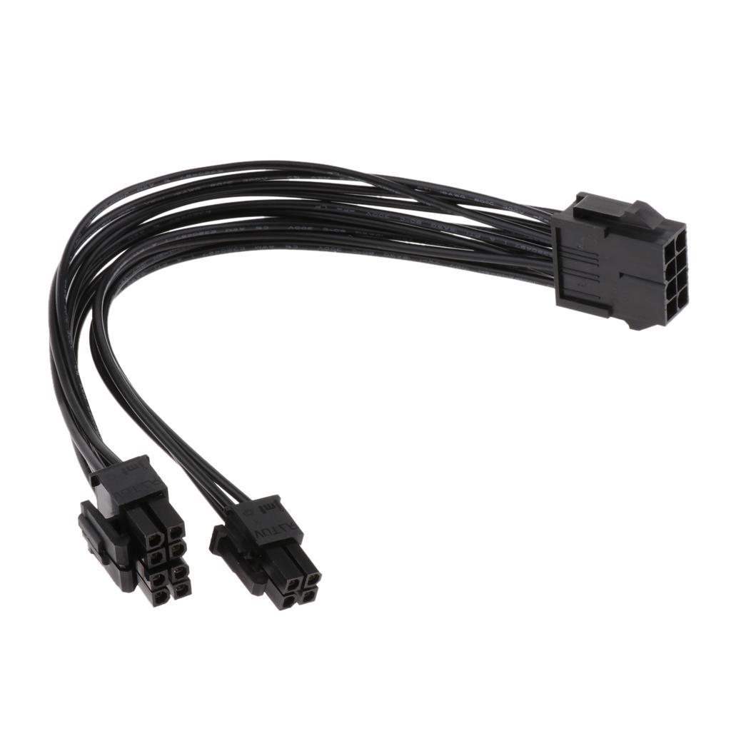 CPU 8Pin to 8+4pin Connector Converter Cable - Black 20cm