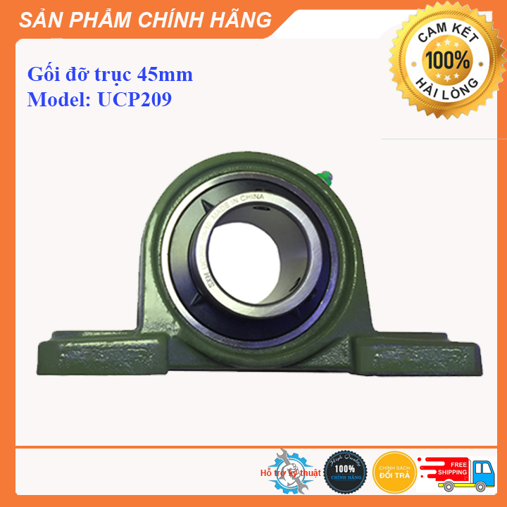Gối đỡ vòng bi trục 45mm, gối đỡ trục ngang UCP209