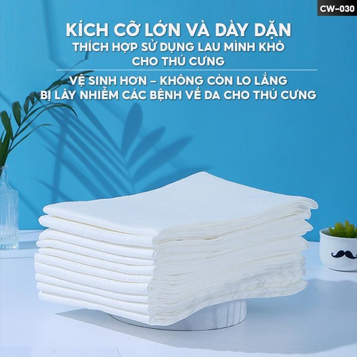 Khăn Tắm Chó Mèo Sử Dụng 1 Lần Khăn Vải Không Dệt Du Lịch Thấm Nước Tốt Kích Cỡ To CW-030