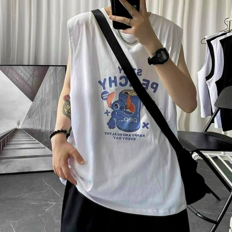 ÁO TANK TOP - Thun Unisex Hàn Quốc Kiểu 3 Lỗ Thoáng Mát - Chất Cotton Dày ịn Cao Cấp chơi Thể Thao Tập Gym - Đi Biển