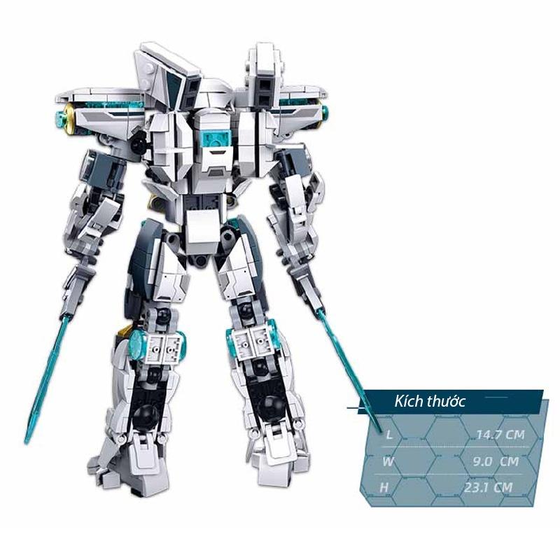 Đồ chơi Lắp ráp Ice Front Protector, Sluban 1151 Pacific RIm, Xếp hình thông minh, Mô hình người máy bảo vệ trái đất