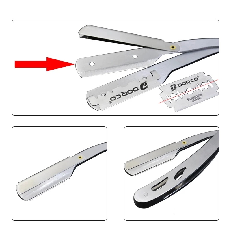 Dao Cạo Râu Barber Cổ Điển, Dao Cạo Tóc Mặt Tỉa Chân Mày Tặng kèm cây nặng mụn cao cấp