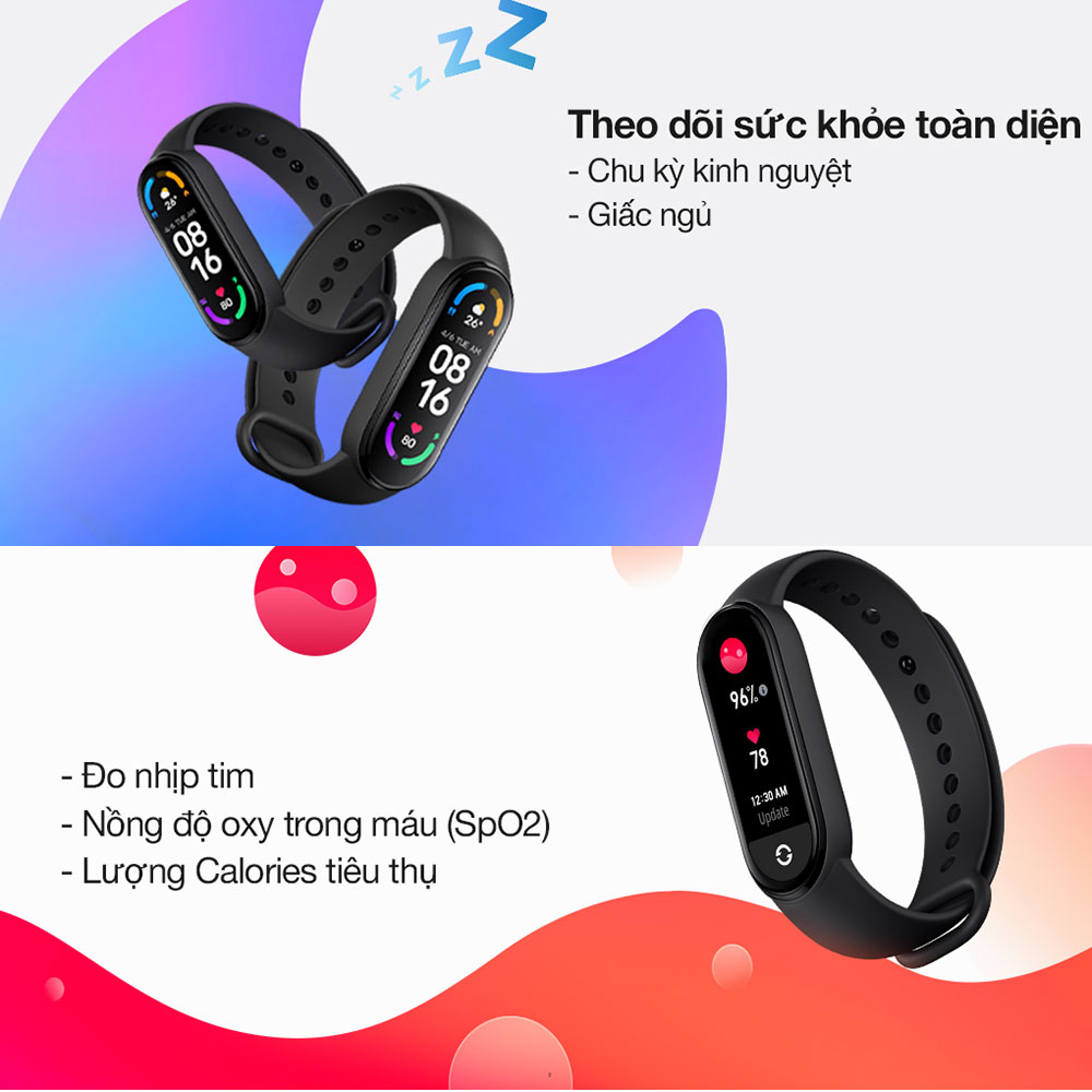 Vòng đeo tay thông minh Xiaomi Mi Band 6 - Hàng Nhập Khẩu