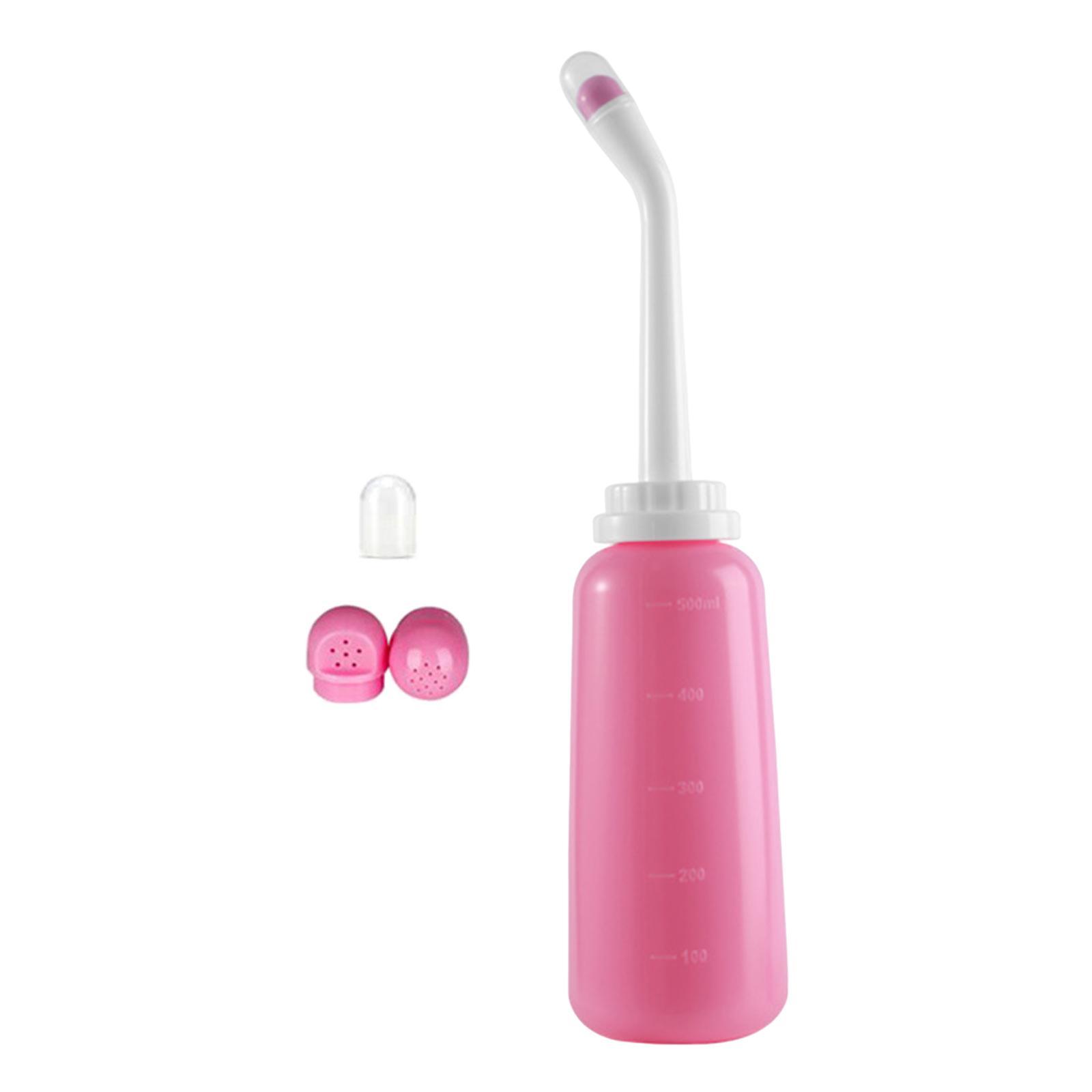 Vaginal Douche Cleaner 500ml with Dual Nozzles Bidet Sprayer Translucent TPE