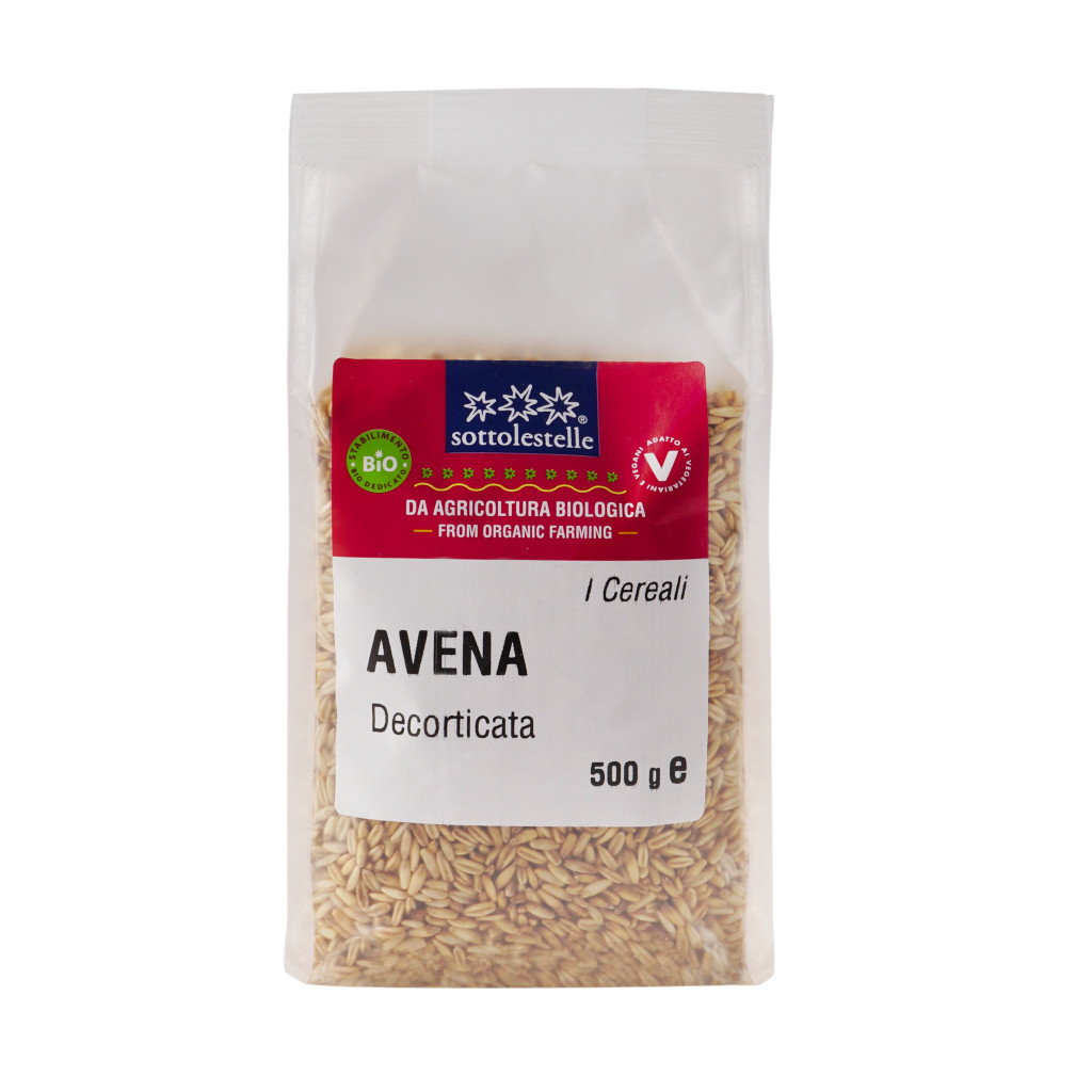 Hạt yến mạch hữu cơ đã bóc vỏ 500g Sottolestelle Organic Hulled Oat