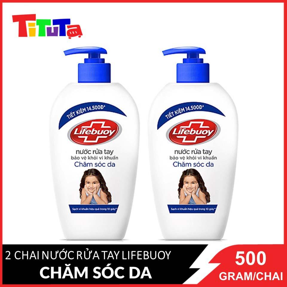 Combo 2 Nước Rửa Tay Sạch Khuẩn Lifebuoy Chăm Sóc Da 500g